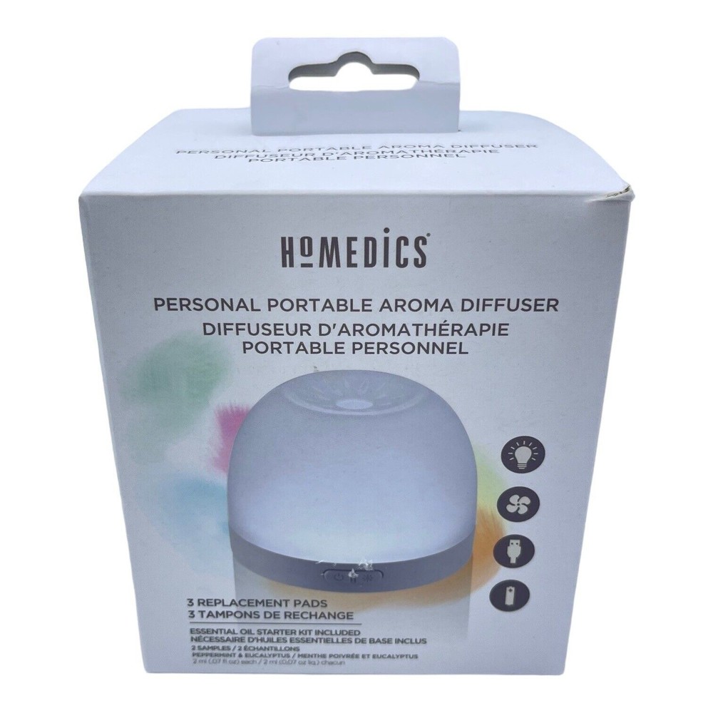 Homedics Ellia Adore Aroma Ultrasonic Color Changing 7 Hour Oil Diffuser NIB